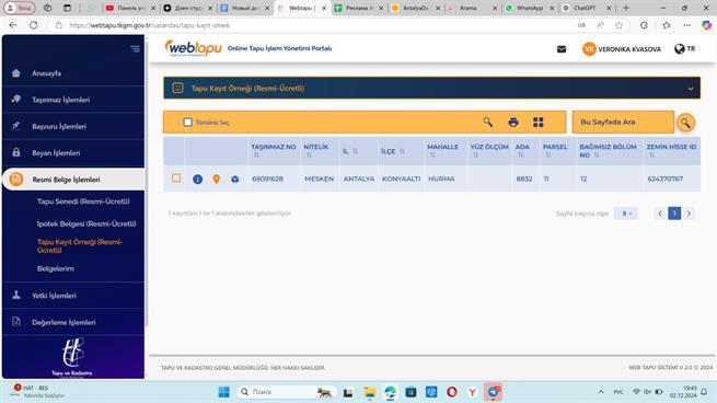 Tapu Kayit Örneği (Resmi-Ücretli)